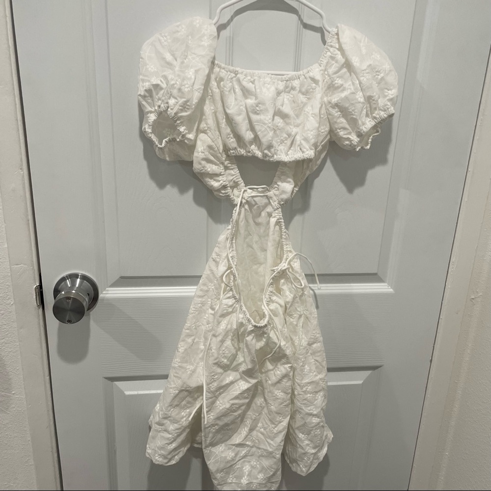 White cutout dress